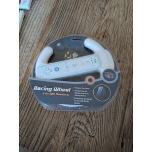 iConcepts Racing Wheel Wii Remote Nintendo White Steering Wheel wii-430-FVE NEW
